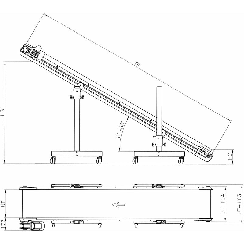 Inclined Conveyor with PU/PVC Belt - Plastics Solutions USA