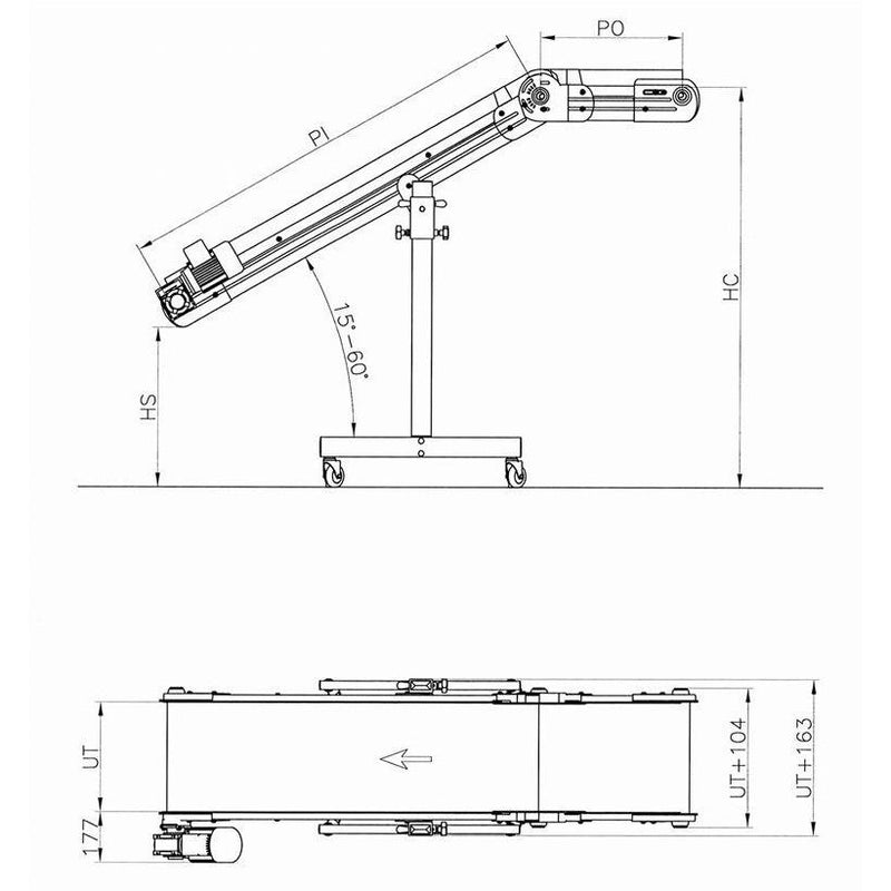 Inclined/Top Conveyor with PU/PVC Belt - Plastics Solutions USA