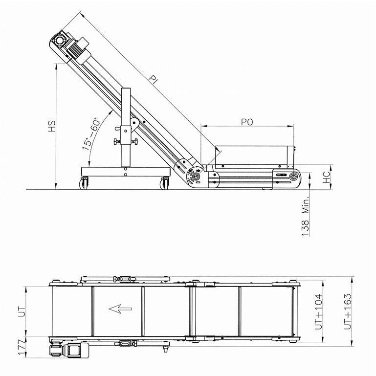 Inclined/Horizontal with PU/PVC Belt - Plastics Solutions USA